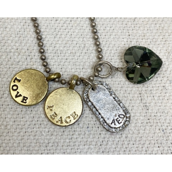 AEO American Eagle silver tone charm necklace nwt - Picture 3 of 4